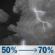 Thursday Night: A chance of showers and thunderstorms before 7pm, then a chance of showers and thunderstorms between 7pm and 9pm, then a slight chance of showers and thunderstorms between 9pm and 10pm, then showers and thunderstorms likely. Mostly cloudy, with a low around 63. East wind 0 to 5 mph. Chance of precipitation is 70%. New rainfall amounts between a quarter and half of an inch possible. Thursday Night: Chance Showers And Thunderstorms then Showers And Thunderstorms Likely
