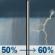 Thursday: A chance of rain showers before 1pm, then a chance of showers and thunderstorms between 1pm and 3pm, then showers and thunderstorms likely between 3pm and 5pm, then a chance of showers and thunderstorms. Mostly cloudy, with a high near 80. North northeast wind 0 to 5 mph. Chance of precipitation is 60%. New rainfall amounts between a quarter and half of an inch possible. Thursday: Chance Rain Showers then Chance Showers And Thunderstorms